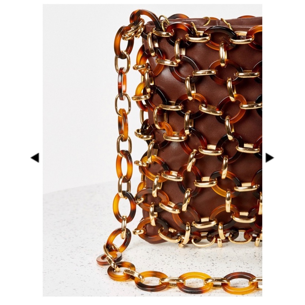 Cult Gaia Brown Acrylic Leather Natasha Bag